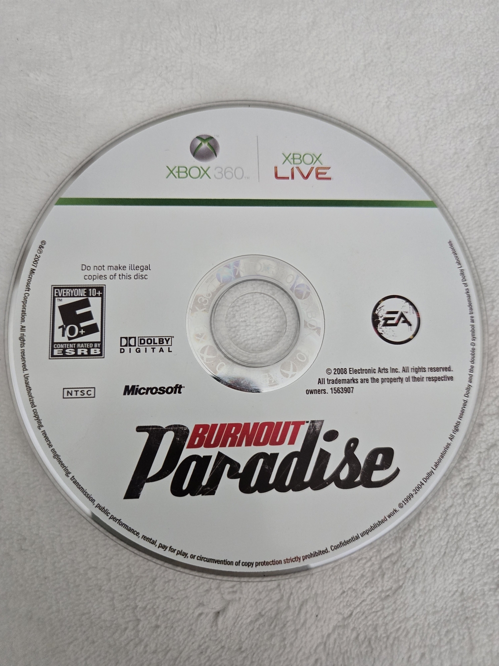 Burnout Paradise Game Disc - Xbox 360